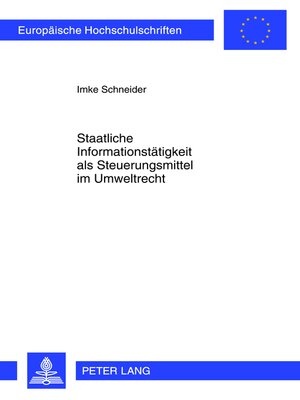 cover image of Staatliche Informationstaetigkeit als Steuerungsmittel im Umweltrecht